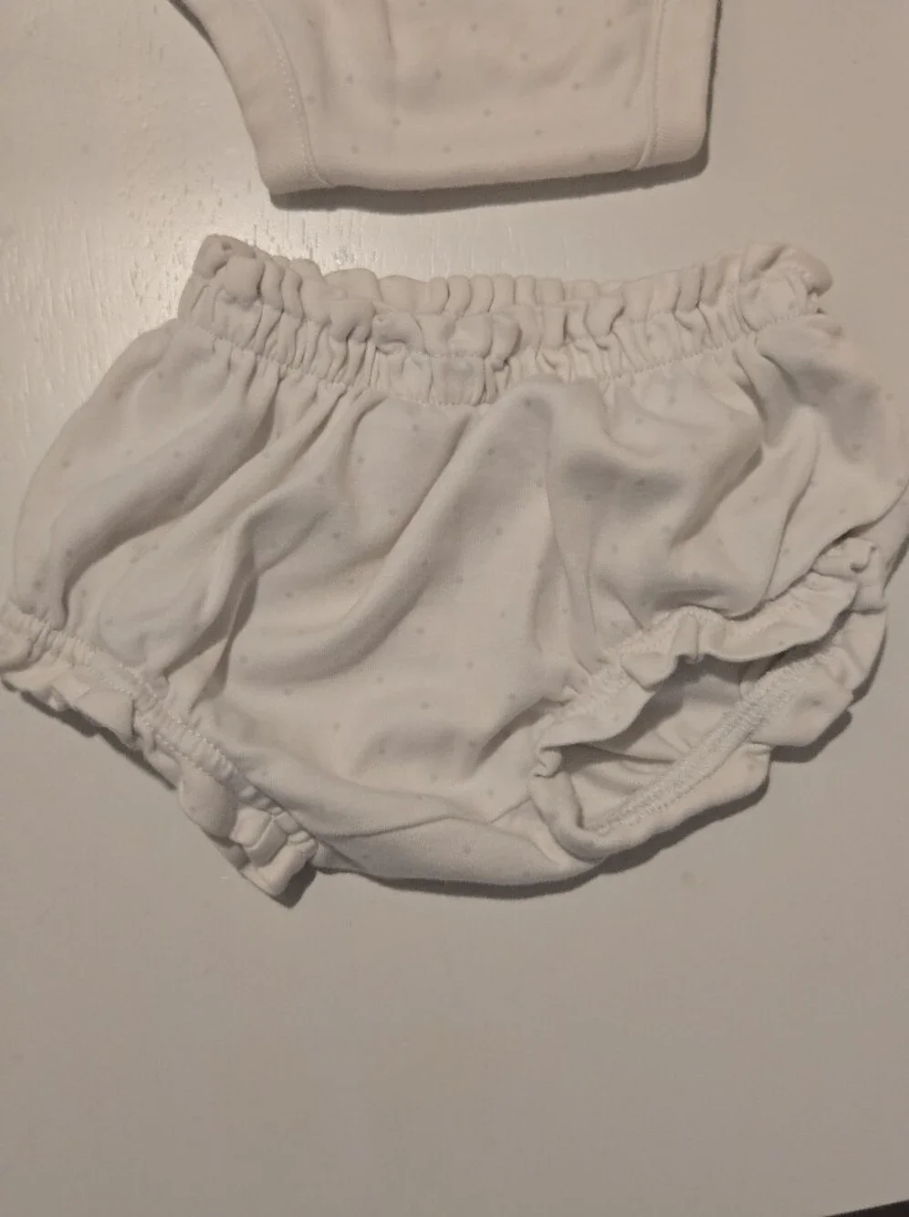 GAP White Cloud & Bear Cotton Onesie with Matching Bloomers